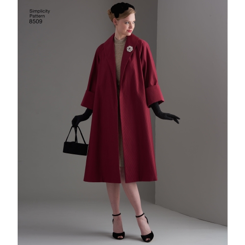 Neidude vintage mantel või jakk, Simplicity Pattern # 8509 