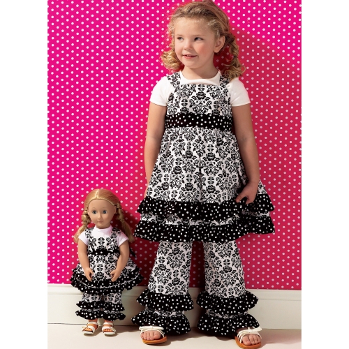 Выкройка: Girls` Top, Pants and Overalls; Dolls` Top and Pants, Kwik Sew K0135 