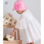 Toddler Dresses and Hat, Sizes: A (1/2-1-2-3-4), Simplicity Pattern #8563 