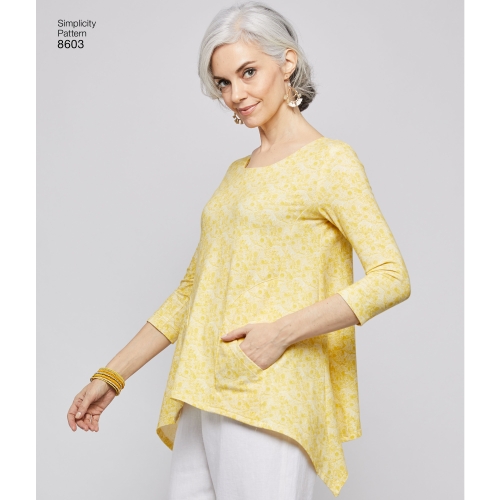 Naiste pullover topid - Elaine Heigl, suurused: A (XS-S-M-L-XL), Simplicity Pattern #8603 