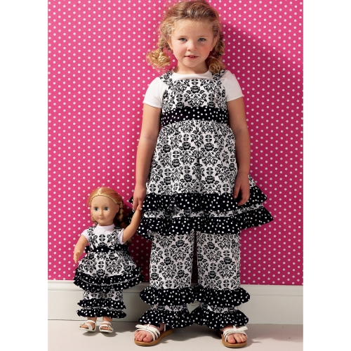 Выкройка: Girls` Top, Pants and Overalls; Dolls` Top and Pants, Kwik Sew K0135 