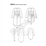 Mimi G Misses`/Miss Petite Shirt Dress, Sizes: H5 (6-8-10-12-14), Simplicity Pattern #S8830 