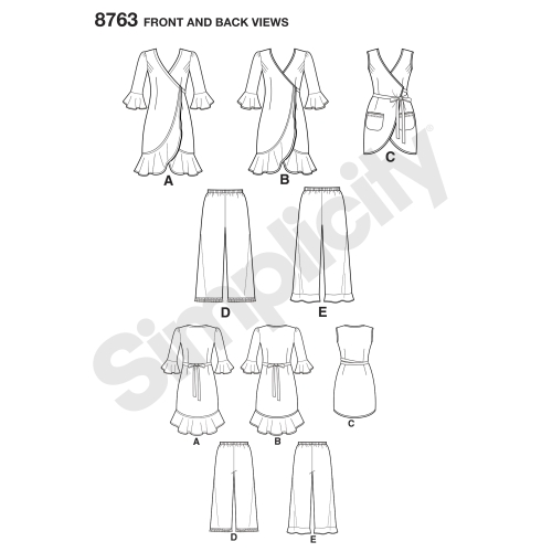 Naiste põll kleit, Simplicity Pattern #8763 
