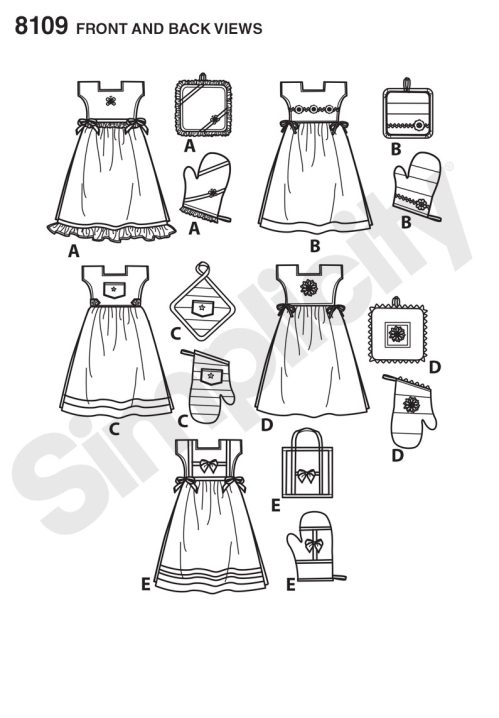 Põlled, pajakindad..., Simplicity Pattern #8109 