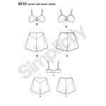 Neidude vintage rinnahoidja ja aluspüksid, Simplicity Pattern # 8510 