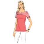 Ompelukaavat: Misses` knit, Lace-Detail Tops, Butterick B6418 