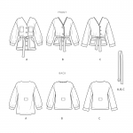 Naiste voodrita taljevööga jakk, suurused: A (XXS-XS-S-M-L-XL-XXL), Simplicity Pattern #S9047 