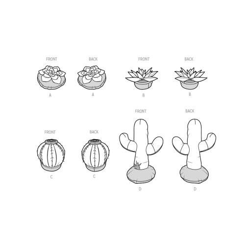 Simplicity lõikekomplekt S9772 DECORATIVE SUCCULENT AND CACTUS PLUSH PILLOWS BY CARLA REISS DESIGN, SS9772OS 