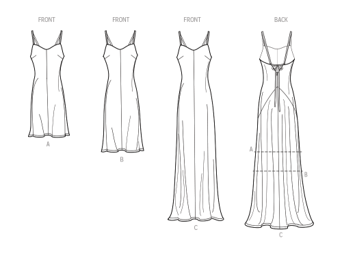 Simplicity lõikekomplekt S9745 MISSES` SLIP DRESS IN THREE LENGTHS, SS9745 