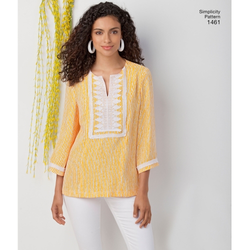 Naiste ja pluss-mõõdus tuunika õla-ja seljajoone variatsioonidega Simplicity Pattern #1461 
