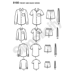 Boys` and Men`s Shirt, Boxer shorts and Tie, Sizes: A (S - L / S - XL), Simplicity Pattern #8180 