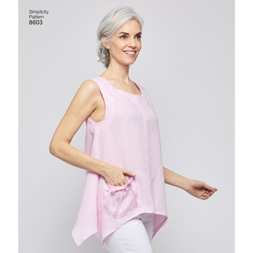 Naiste pullover topid - Elaine Heigl, suurused: A (XS-S-M-L-XL), Simplicity Pattern #8603 