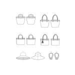 Simplicity Sewing Pattern Bags, Hat and Necklace, SS9580AA (All Sizes in One Envelope) 