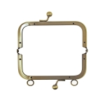 Twin hinged metal interchangeable bag frame, bag fastening, 15cm 