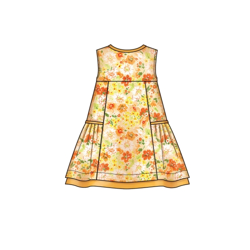 Laste kleit loomaaplikatsiooniga taskul, suurused: A (3-4-5-6-7-8), Simplicity Pattern #S9026 