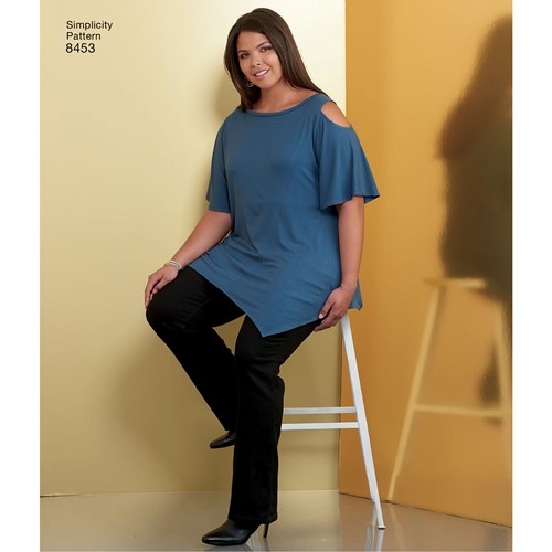 Naiste Seda-on-kerge-õmmelda trikootopid suurusedd XXS-XXL, Simplicity Pattern #8453 