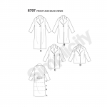 Naiste voodriga vabalt langev mantel, suurused: A (XS-S-M-L-XL), Simplicity Pattern #8797 