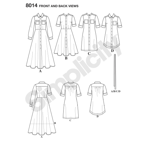 Naiste särkkleit, Simplicity Pattern #8014 