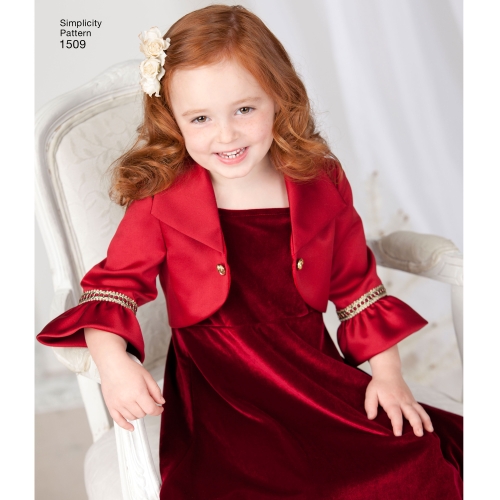 Laste vest, bolero ja kikilips, suurused: A (3-4-5-6-7-8), Simplicity Pattern #1509 