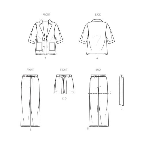 Simplicity lõikekomplekt S9762 CHILDREN`S AND GIRLS` JACKET, PANTS AND SHORTS FOR AMERICAN SEWING GUILD, SS9762 