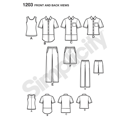 Naiste spordiriiete lõiked, Simplicity Pattern #1203 