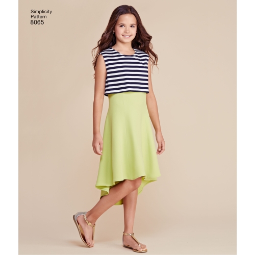 Tüdrukute ja pluss-mõõdus tüdrukute kleit või sisseastutav kleit, Simplicity Pattern #8065 