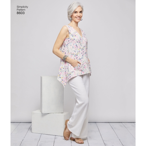 Naiste pullover topid - Elaine Heigl, suurused: A (XS-S-M-L-XL), Simplicity Pattern #8603 