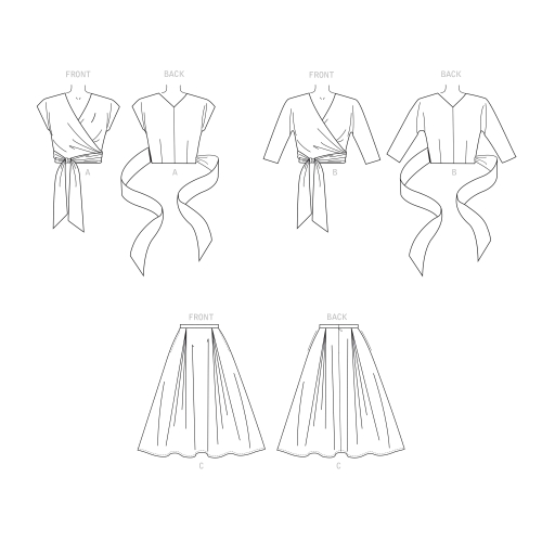 Simplicity Sewing pattern S9288 MISSES` WRAP TOP & SKIRT 