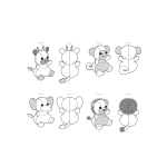 Simplicity Sewing Pattern Plush Animals, SS9584OS (One Size Only) 