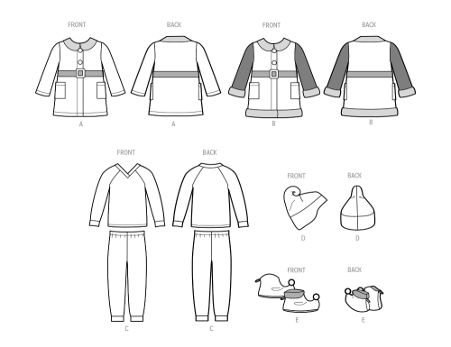 Simplicity lõikekomplekt S9672 CHILDREN`S ROBES, TOP, PANTS, HAT AND SLIPPERS IN SIZES S-M-L, SS9672A 