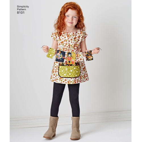 Laste kleit ja tuunika Dottie Angel`ilt, suurused: A (3-4-5-6-7-8), Simplicity Pattern #8101 