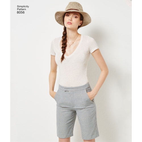 Imeliselt Istuv: naistele ja pluss-suuruses naiste alt laienevad püksid või shortsid, Simplicity Pattern #8056 