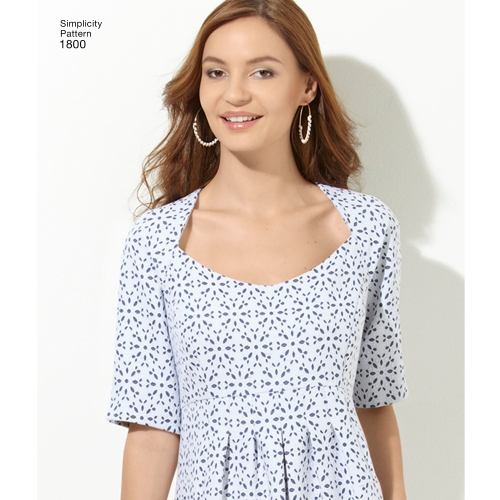 Naistele, ja pluss-suurusesnaistele Imeliselt Istuv: kleidid, Simplicity Pattern #1800 