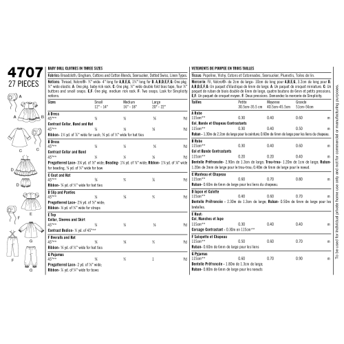 Nukuriided, suurused: A (S,M,L), Simplicity Pattern #4707 
