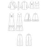 Выкройка: Misses`, sizes: Miss Petite Jacket, Sash, Top, Dress, Skirt and Pants, Butterick B6669 