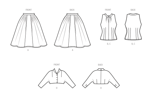 Simplicity lõikekomplekt S9699 Naiste vintage seelik, pluus ja jakk 