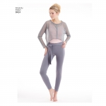 Women`s knit Leggings in Two Lengths and Three Top Options, Sizes: A (XXS-XS-S-M-L-XL-XXL), Simplicity Pattern #8424 