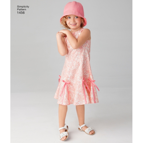 Laste ja tüdrukute kleit variatsioonidega ja müts, Simplicity Pattern #1456 
