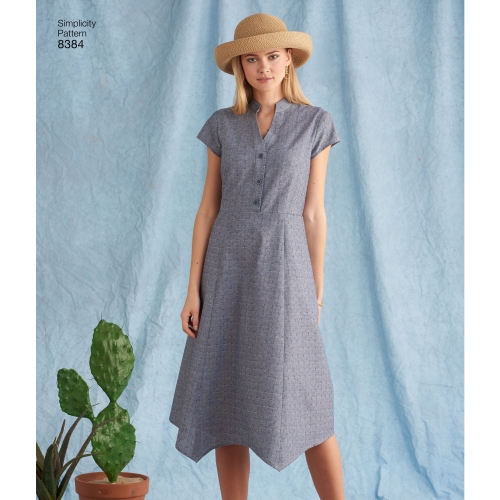 Naiste kleit pikkuse variatsioonide ja topiga, Simplicity Pattern # 8384 