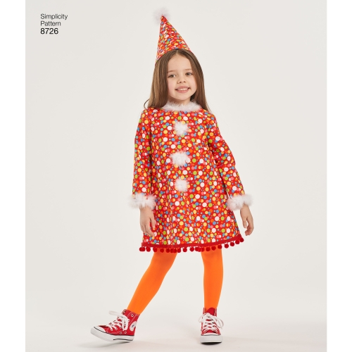 Lastekostüümid, suurused: A (3-4-5-6-7-8), Simplicity Pattern #8726 