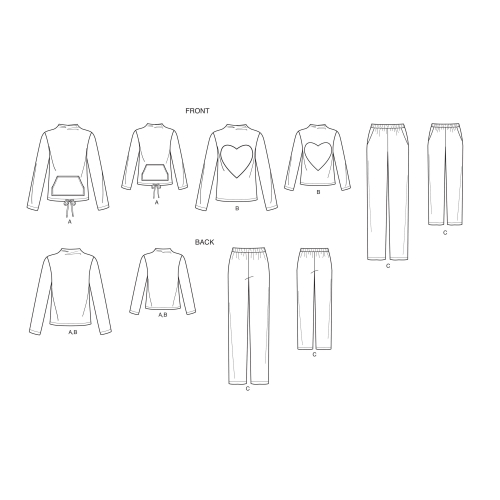 Tüdrukute ja naiste kodune riietus, suurused: A (S - L / XS - XL), Simplicity Pattern #S9019 