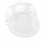 Clear colorless 2-part plastic ball 