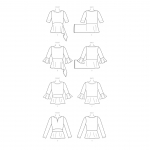 Выкройка: Misses` Pullover Tops with Sleeve and Peplum Variations, Butterick B6489 