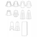 Выкройка: Misses` Top, Tunic, Skirt and sall, Butterick B6636 