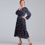 Naiste kleit lehviga ees kolmes pikkuses, Simplicity Pattern #S9041 