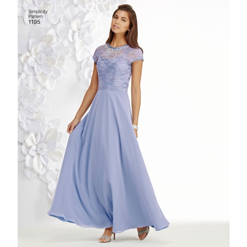 Naiste ja Petite-naiste eriliste sündmuste kleit, Simplicity Pattern #1195 