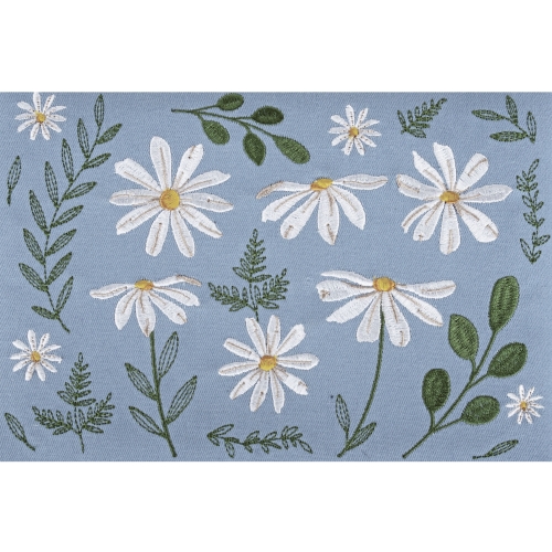 Tarvikelokero brodeerauksella, Denim Daisies 18.5 x 25.5 x 14.5cm, Hobby Gift MRME.649 