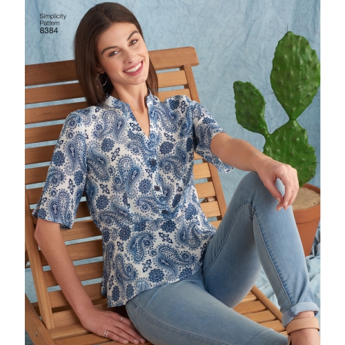 Naiste kleit pikkuse variatsioonide ja topiga, Simplicity Pattern # 8384 