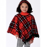 Выкройка: Children`s, sizes: Girls` Capes and Poncho with Hood, Collar or Fringe Trim, Butterick B6373 
