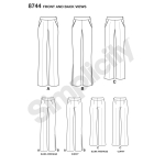 Naiste ja väikesekasvuliste Pluss-suuruses naistele Imeliselt-Istuvad püksid, Simplicity Pattern #8744 
